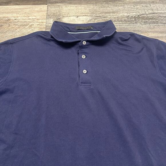 Greyson Navy Blue Mens XL Short Sleeve Luxury‎ Performance Golf Pique Polo Shirt - Picture 2 of 8
